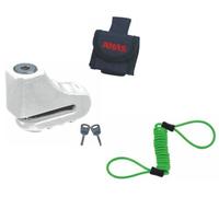 Lucchetto Antifurto Moto Bloccadisco Moto cromato perno 6 mm+ cavetto memo