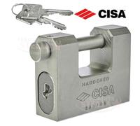 LUCCHETTO ANTISCASSO CORAZZATO CEMENTATO IN ACCIAIO 84MM CISA SERRANDA SICUREZZA