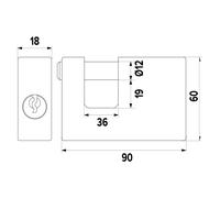 LUCCHETTO ANTISCASSO mm 90 - cifratura unica 6 PZ