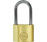 LUCCHETTO ARCO LUNGO PRIUM YALE/CORBIN - OTTONE ARCO CROMATO CHIAVI 2 MM 50X8...