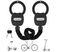 Lucchetto Bici GuKKK, Antifurto Monopattino Elettrico, Lucchetto a Combinazione, Pesante Catena di Manette di Blocco, Scooter Lucchetto Moto, Nero