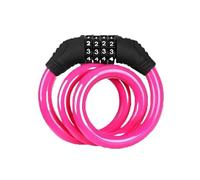 Lucchetto Bici Lucchetto for bicicletta Codice combinato a 4 cifre Password Ciclismo Mountain bike for casco Antifurto Cavo portatile Chiave for zaino(Pink Bike Lock)