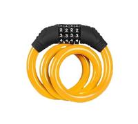 Lucchetto Bici Lucchetto for bicicletta Codice combinato a 4 cifre Password Ciclismo Mountain bike for casco Antifurto Cavo portatile Chiave for zaino(Yellow Bike Lock)