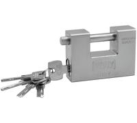 LUCCHETTO CATENACCIO MONOBLOCCO CORAZZATO ANTISCASSO 84 MM 5 CHIAVI PUNZONATE