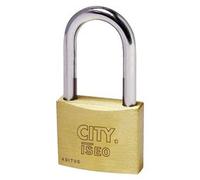 Lucchetto chiave con arco lungo Aditus 477 Ottone spazzolato 20x6.3x40h mm P70040477
