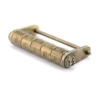 Lucchetto cinese in bronzo antico in bronzo antico retrò serratura a combinazione 5 lettere in lega di zinco serratura con password lucchetto per portagioie per valigie e cassetti in legno (D)