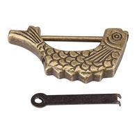 Lucchetto Cinese Lucchetto di Pesce, Serratura a Forma di Pesce in Bronzo 59 × 31 mm Cinese Lucchetto con Chiave per Cassetto, Metallo Pesce Lucchetto