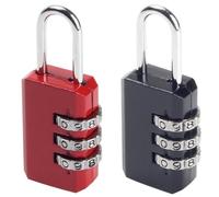 Lucchetto - combinazione, 2 pezzi, 20 mm, design resistente, materiale in acciaio, ideale per la sicurezza di oggetti personali e spazi*. *