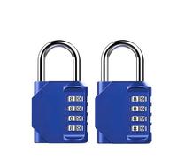 Lucchetto Combinazione 2 serrature con password serratura esterna impermeabile a 4 cifre for porta valigia borsa pacchetto armadio armadietto finestra lucchetto a combinazione(Blue 2PCS)