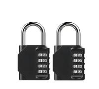 Lucchetto Combinazione 2 serrature con password serratura esterna impermeabile a 4 cifre for porta valigia borsa pacchetto armadio armadietto finestra lucchetto a combinazione(Black 2PCS)
