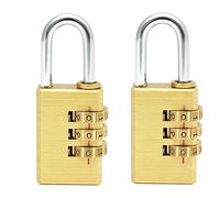 Lucchetto Combinazione a 3 Cifre Lucchetto Codice Sicurezza, Design Semplice e Compatto, per Valigia, Bagaglio, Borse Palestra Zaino Scuola Armadietti, 2 pezzi (bronzo952)