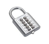 Lucchetto Combinazione Pulsante a 10 cifre Blocco password Lucchetto a combinazione antifurto cromato Meccanismo di blocco push(White 10password)