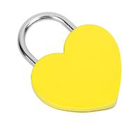 Lucchetto compatto in metallo con lucchetto a cuore per portagioie e piccolo bagaglio, alto tirocinio, 45 X 59 mm (giallo)