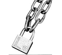 Lucchetto con 4 Chiavi, Catena in Acciaio Inossidabile Lunghezza 1 m, Spessore 10 mm, Utilizzato for il Blocco di Sicurezza della Recinzione Bicicletta del Magazzino, Dimensioni 50x68