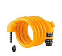 Lucchetto con cavo in acciaio con password a cinque cifre e staffa, antifurto universale e lucchetto di sicurezza impermeabile for biciclette e veicoli elettrici(Orange)