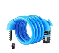 Lucchetto con cavo in acciaio con password a cinque cifre e staffa, antifurto universale e lucchetto di sicurezza impermeabile for biciclette e veicoli elettrici(Blue)
