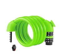 Lucchetto con cavo in acciaio con password a cinque cifre e staffa, antifurto universale e lucchetto di sicurezza impermeabile for biciclette e veicoli elettrici(Green)
