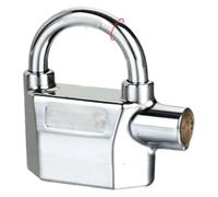 Lucchetto con chiavi, Lucchetto con allarme e grillo a chiave con 3 chiavi, da esterno, argento dorato, dimensioni multiple(Silver)