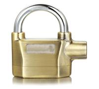 Lucchetto con chiavi, Lucchetto con allarme e grillo a chiave con 3 chiavi, da esterno, argento dorato, dimensioni multiple(Gold)