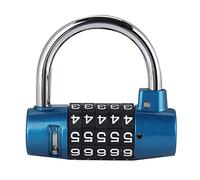 Lucchetto con combinazione a 5 cifre. Confezione 2 lucchetti (Blu) | Serrature per spogliatoi palestra a 5 lettere Lucchetto a combinazione Armadietto per scuola Utilizzare lucchetto