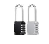 Lucchetto con combinazione impermeabile a 4 cifre con arco lungo per armadietti di palestra, scuola e codice reimpostabile(2-pcs locks)