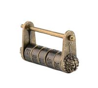 Lucchetto con combinazione in bronzo antico vintage in lega di zinco, stile cinese, con password, chiave retrò, 1 pezzo