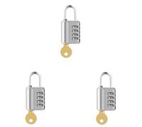 Lucchetto Con Combinazione Lucchetto a combinazione a 4 cifre in lega di zinco da 3/6 pezzi con chiave for armadietto for palestra scolastica gestione a doppio canale