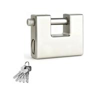 Lucchetto con grillo in ferro temprato, per la scuola | Cancello con serratura per armadietto scolastico con corpo di chiusura largo a 3 chiavi(Metallic,94mm)