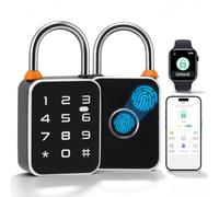 Lucchetto con impronte digitali con app Tuya e password, serratura intelligente biometrica, sblocco 0,2 s, resistente alle intemperie, USB-C, serratura a combinazione senza chiave per armadietti