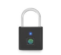 Lucchetto con impronte digitali, IP55, impermeabile, lucchetto, impronte digitali, ricarica USB Bluetooth, biometrico, alta chiusura di sicurezza per palestra, garage, capannone, nero