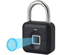 Lucchetto con impronte digitali, lucchetto per palestra, resistente alle intemperie, multiuso, impermeabile, per palestra, bagagli, magazzini, armadietto nero