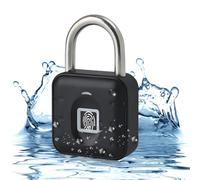 Lucchetto con impronte digitali, lucchetto per palestra, resistente alle intemperie, multiuso, impermeabile, per palestra, bagagli, magazzini, armadietto nero