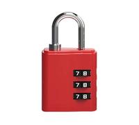 Lucchetto con password a 3 cifre, in lega di zinco, for zaini, con cerniera, da viaggio, for bagagli, con codice, for armadietti portatili da dormitorio.(Red-Black)