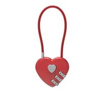 Lucchetto con password a forma di cuore, combinazione concentrica a 3 cifre, 1 pezzo(Red)