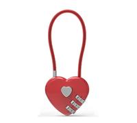 Lucchetto con password a forma di cuore for borsa da matrimonio, zaino, valigia, lucchetto in lega di zinco, 1 pezzo(Red)