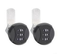 Lucchetto con password in lega di zinco per armadietti e cassetti, serratura a combinazione a 3 cifre con design antifurto, lunga durata, in zinco B (nero)