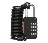 Lucchetto con password in metallo con lucchetto integrato per proteggere bagagli e armadi da palestra contro furti e perdite durante i viaggi o l'uso quotidiano (nero)