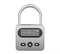 Lucchetto con timer LCD con bordo liscio in metallo e retroilluminazione bianca, per uso quotidiano nel coaching comportamentale (grigio)