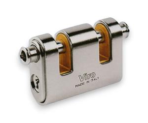 Lucchetto corazzato a 2 aste in ottone forgiato monoblocco VIRO PANZER 2