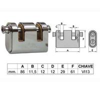 LUCCHETTO CORAZZATO A DUE BOCCHE PANZER mm.86 (art.4126) VIRO