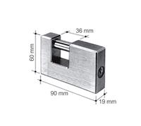 Lucchetto corazzato antiscasso in ottone Serranda Garage catenaccio 2 Chiavi