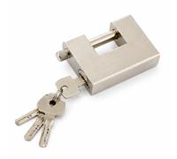 Lucchetto Corazzato in Acciaio Temprato 94 mm Antiscasso con Catenaccio e 5 Chia