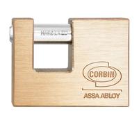 LUCCHETTO RETTANGOLARE CORBIN PRIUM MM 90 OTTONE MASSICCIO SATINATO CHIAVI 2.