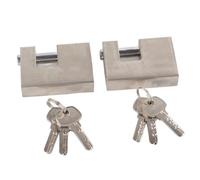 Lucchetto da 2 pezzi con chiave, lucchetti a combinazione rettangolare per carichi pesanti da 70 mm/2,8 pollici Lucchetto monoblocco solido a forma di D per garage, cancelli,