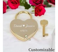 Lucchetto d'amore a forma di cuore personalizzato, puoi incidere il tuo nome, una data importante o una frase sulla superficie del lucchetto per creare il tuo stile personalizzato. Non è adatto solo c