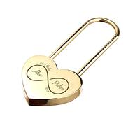 Lucchetto dell'amore a forma di cuore, oro con incisione su 2 lati - amore infinito.