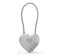 Lucchetto dell'amore in sei colori, idea regalo per matrimonio, castello, cuore, amore, borsa per la scuola, zaino, asta di trazione, serratura concentrica, 1 pezzo (grigio chiaro, 135 mm)