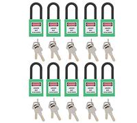 Lucchetto di sicurezza 10 set, lucchetto di sicurezza 38 mm/1,5 pollici Isolamento tecnico Avvisa le persone Registra informazioni per blocco Tagout per fabbriche Cantieri edili (Green)