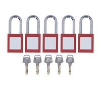 Lucchetto di Sicurezza, 5 Set di Lucchetti Lockout Tagout Lucchetti di Sicurezza Loto in Nylon Cromato con Etichetta Scrivibile Set di Lucchetti Lock Out Tag Out 38 Mm con 5