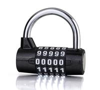 Lucchetto di sicurezza con codice a 5 lettere e password a 5 cifre, con grillo largo, combinazione di lucchetto, codice di sicurezza, 1 pezzo (Number)
